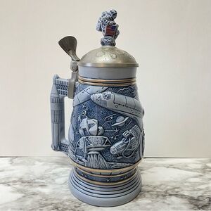 Vintage “Conquest Of Space” Lidded Beer Stein AVON 1991 Handcrafted In Brazil